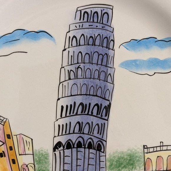 Vtg  8" Oneida Festa Italia Cheese/Salad/Dessert/Appetizers Venice Rome Pair - Picture 3 of 16